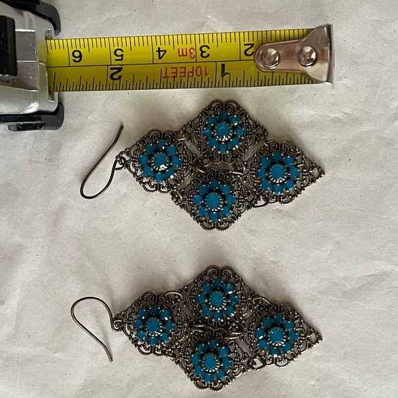 Kenny Ma Vintage-Inspired Turquoise Floral Earrings - Picture 4 of 4